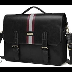 Briefcase PU Leather Shoulder Satchel Computer Ba